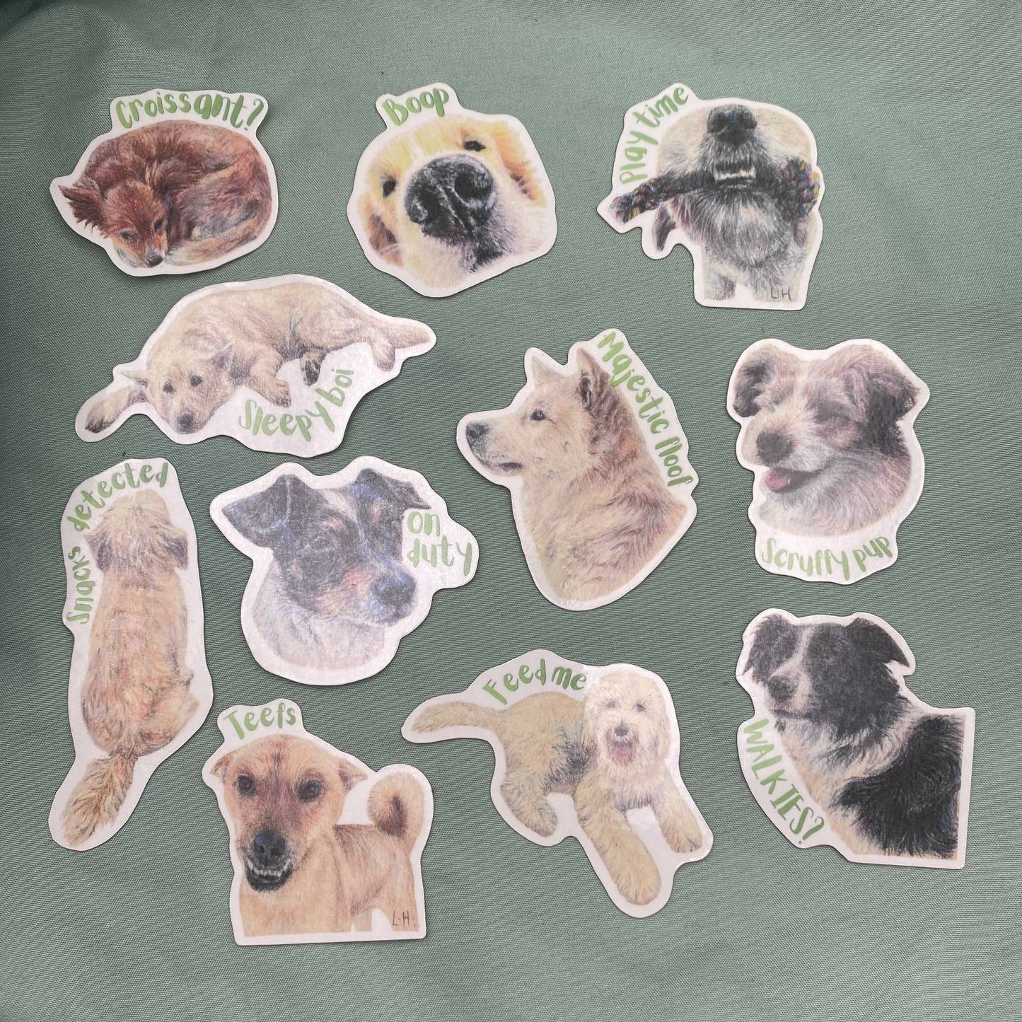 Cute Dog Illustrated Laminated Sticker | Teefs