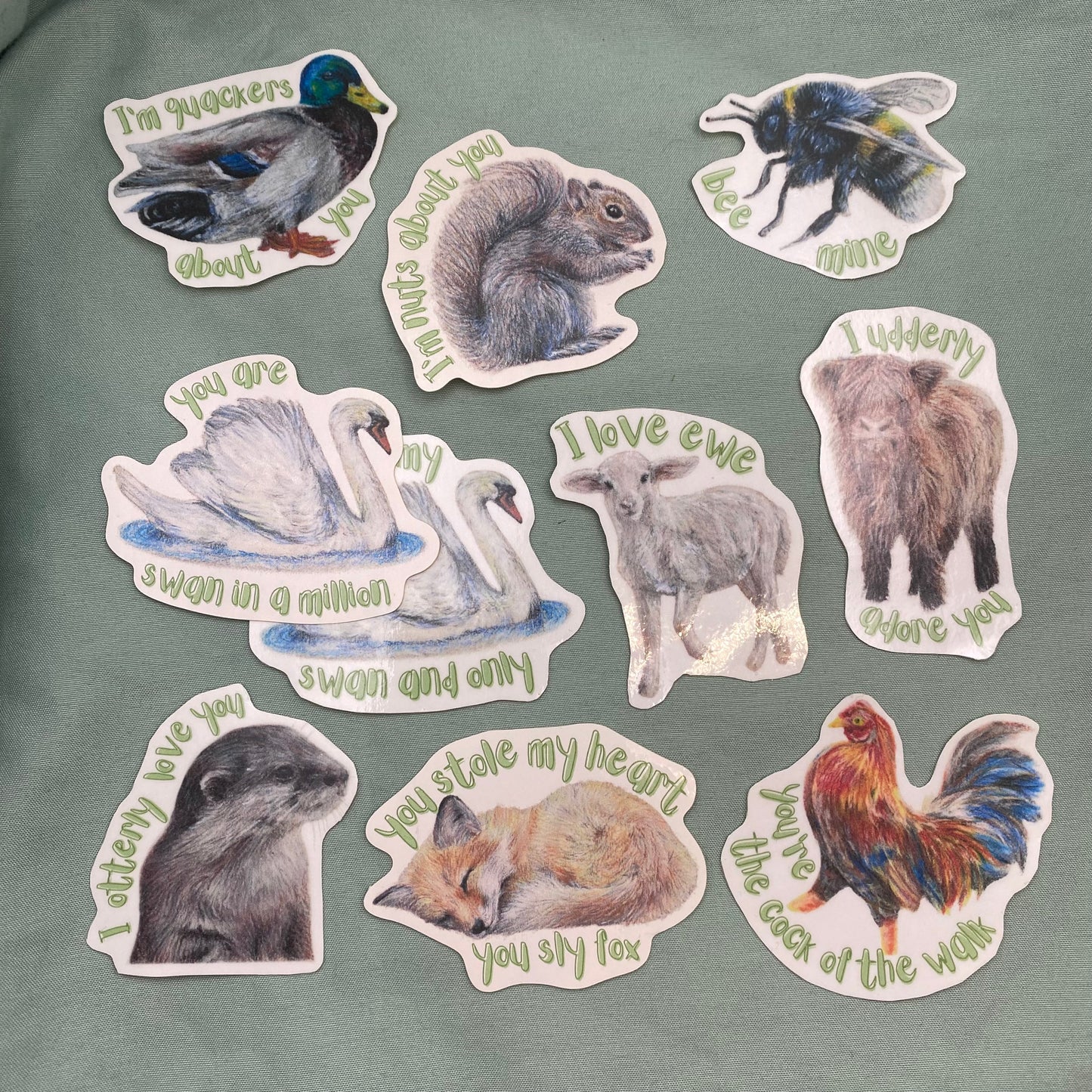 Duck Illustrated Laminated Sticker | I'm Quackers About You