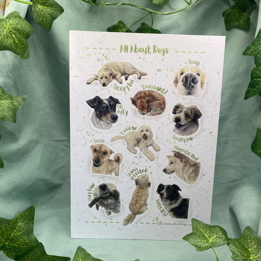 Dogs Illustrated A5 Fine Art Print