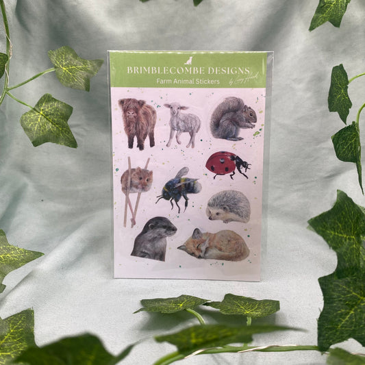 British Wildlife Illustrated Sticker Sheet