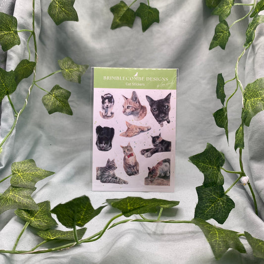 Cats Illustrated Sticker Sheet