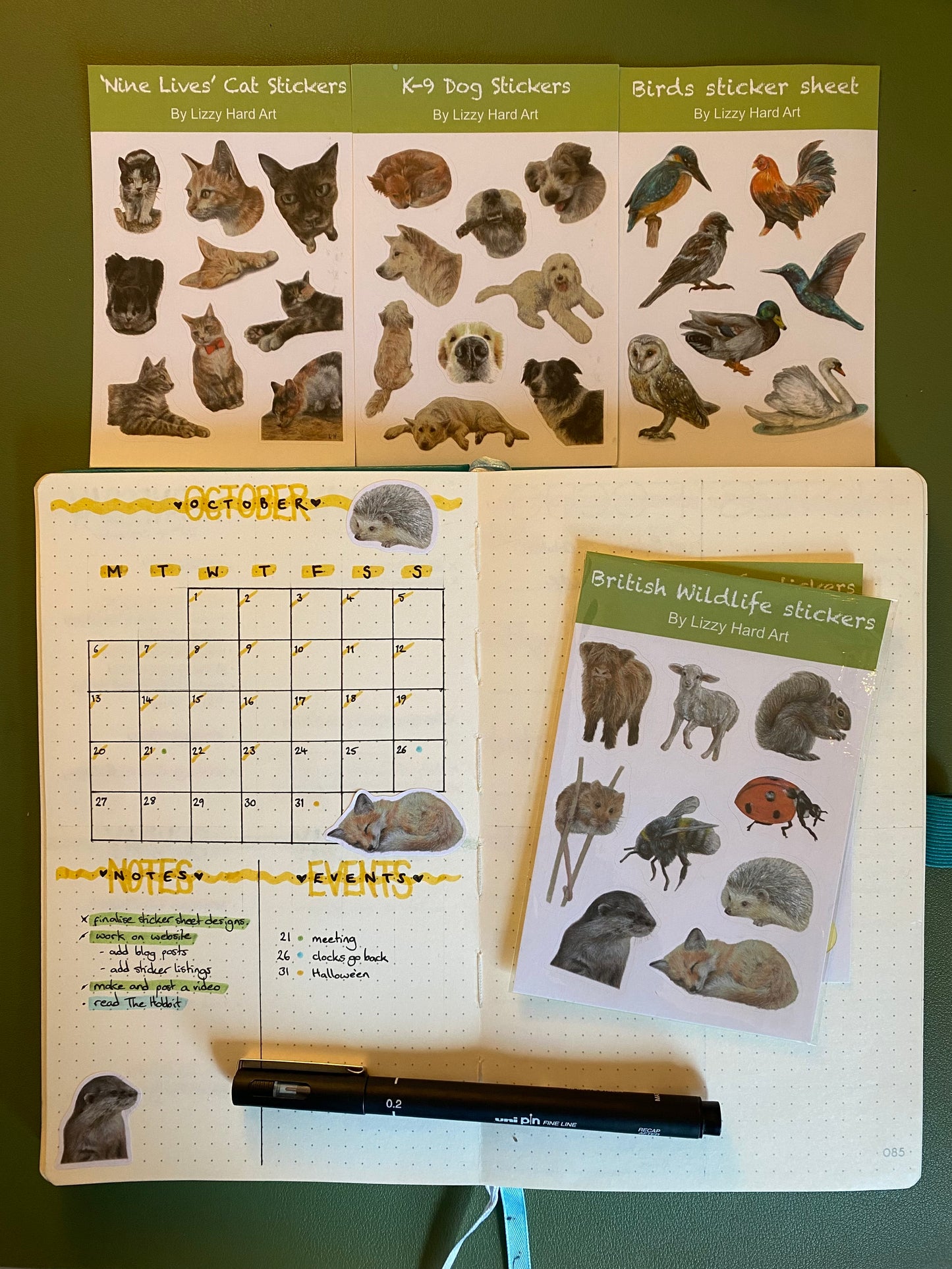 Sticker Sheet | Hand Drawn Animal Designs | Birds