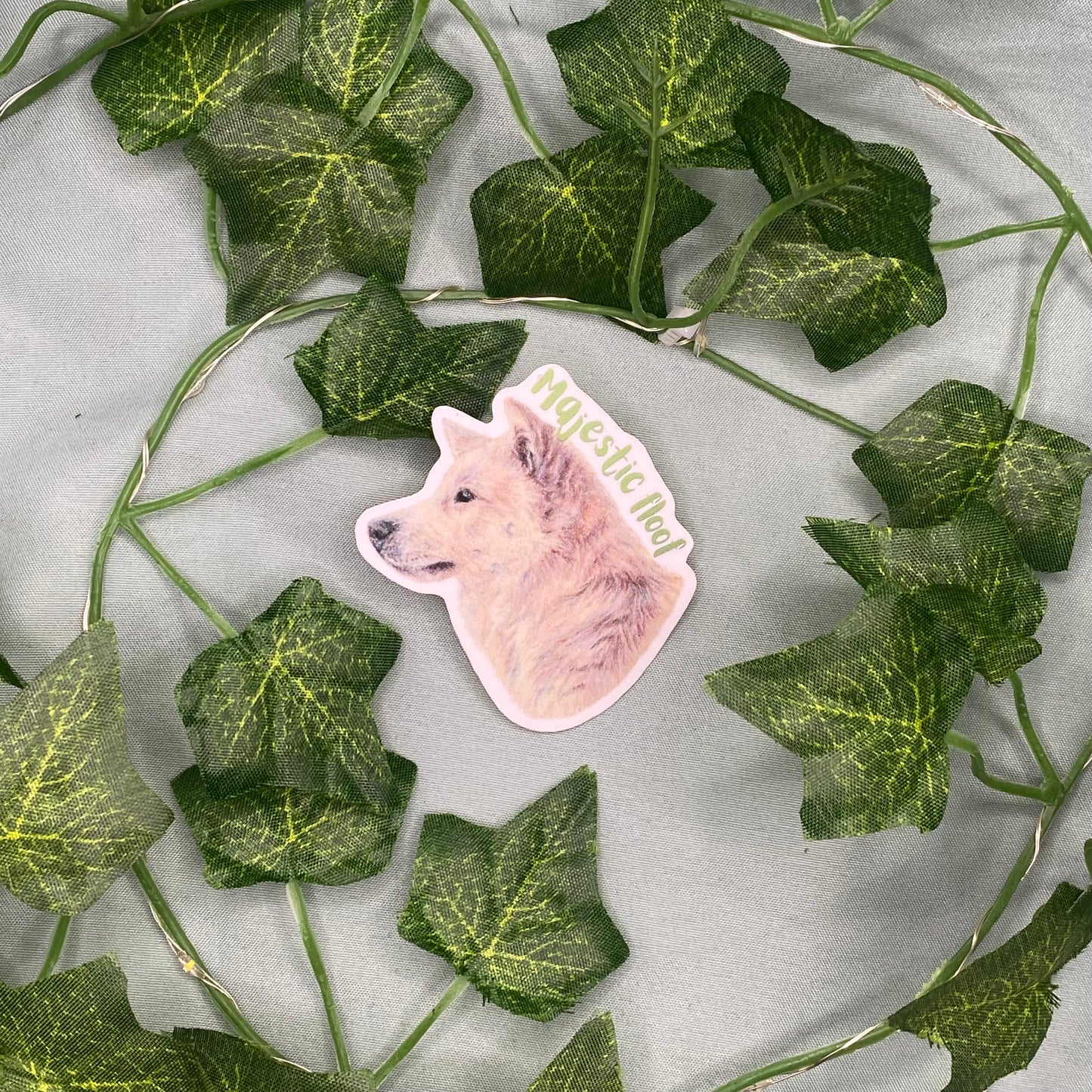 Jindo Dog Illustrated Laminated Sticker | Majestic Floof