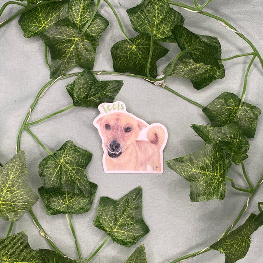 Cute Dog Illustrated Laminated Sticker | Teefs