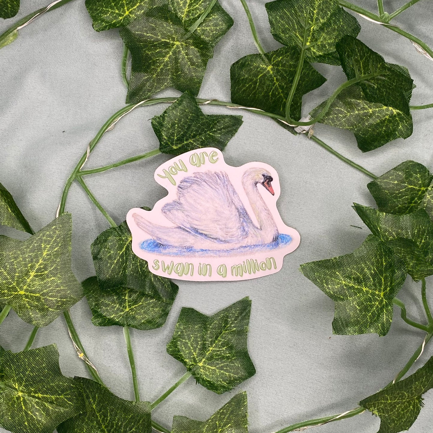 Swan Illustrated Laminated Sticker | You are Swan in a Million