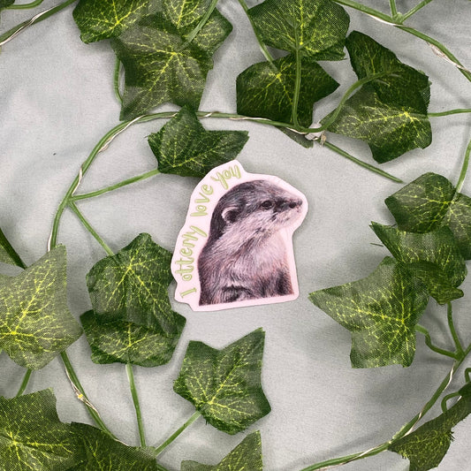 Otter Illustrated Laminated Sticker | I Otterly Love You