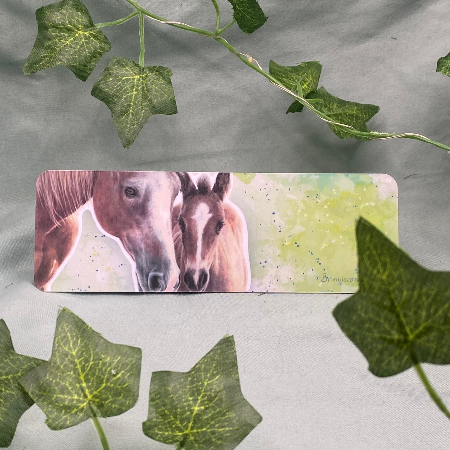 Mare and Foal Illustrated Bookmark