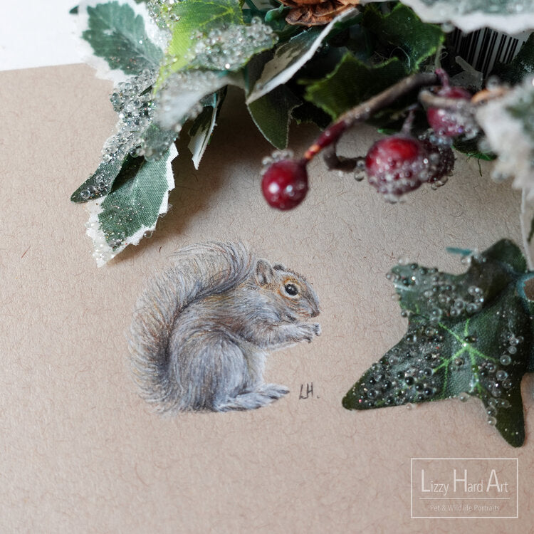 Squirrel | Original Artwork | Miniature Drawing