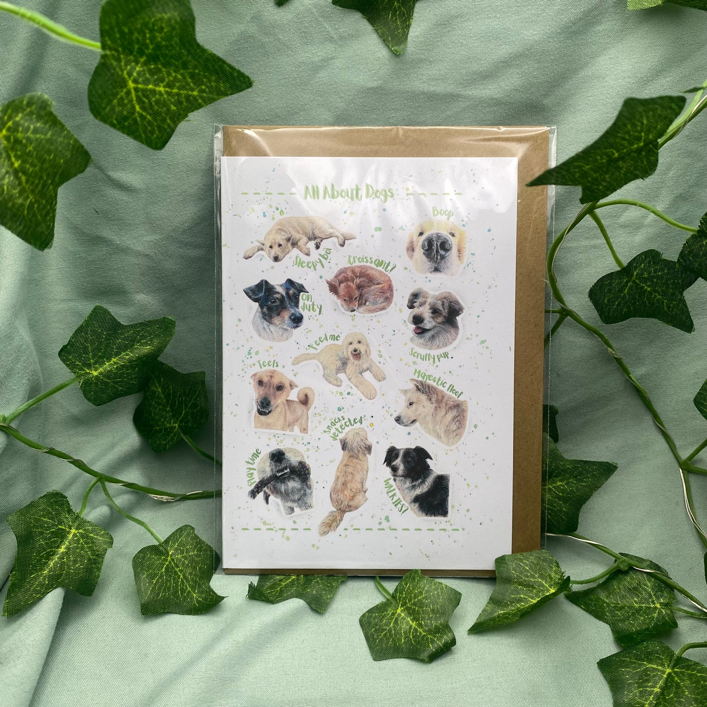All About Dogs Illustrated Greetings Card
