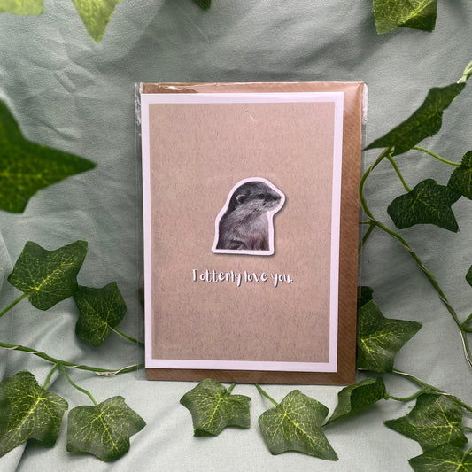 I Otterly Love You Otter | Cute Animal Love Pun Card